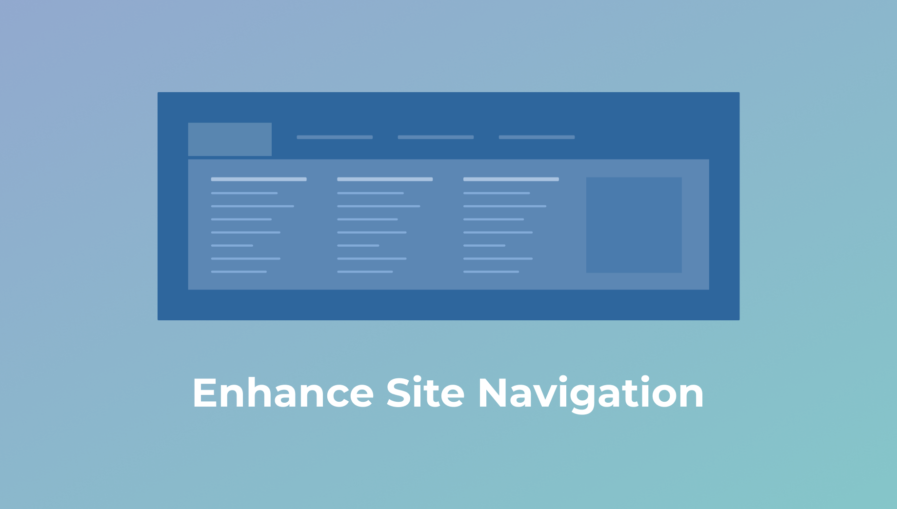 Wireframe of a mega menu.