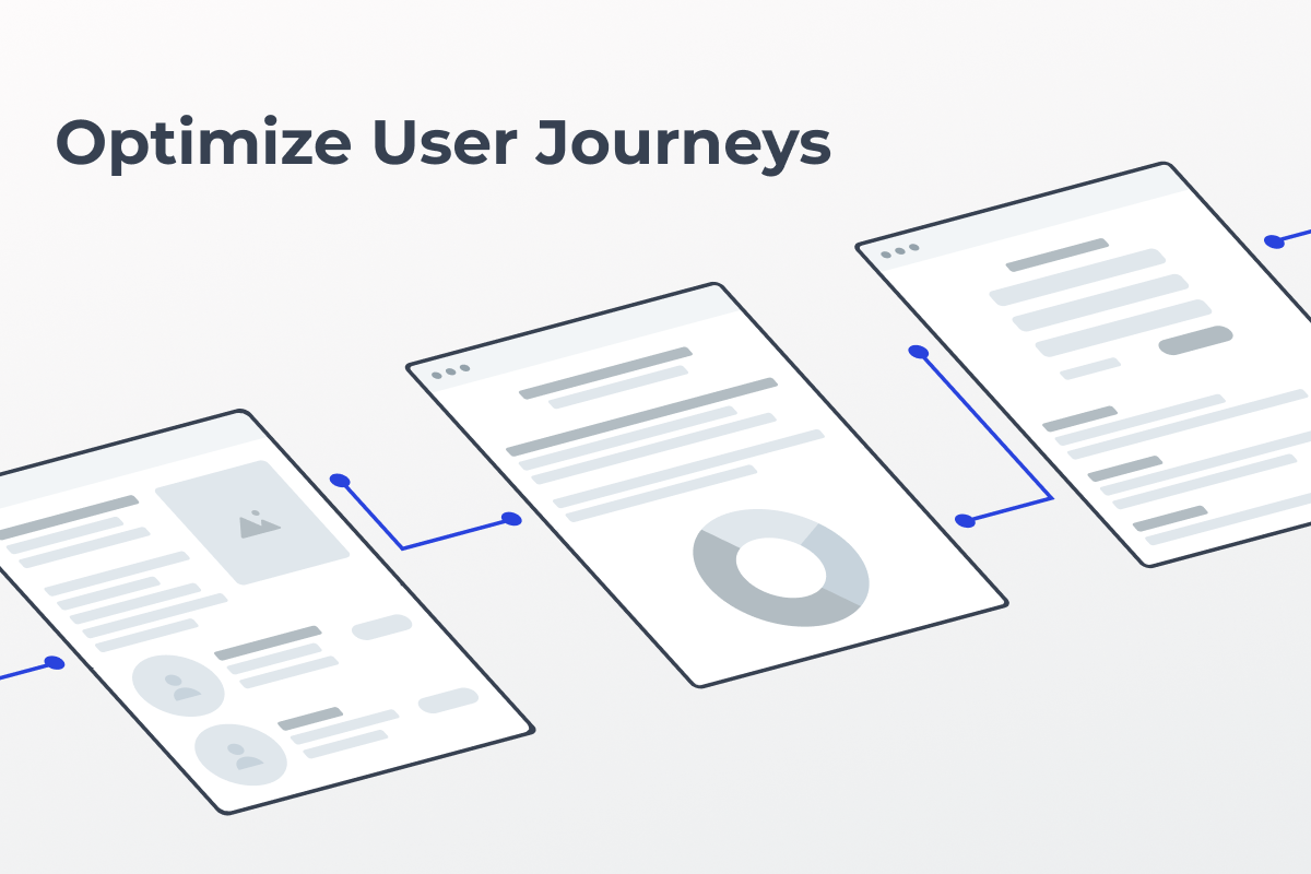 Wireframes of web components linked together